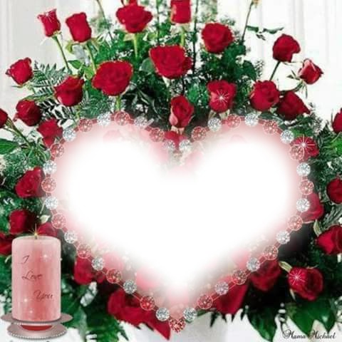 corazon de rosas Photo frame effect