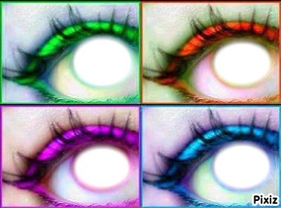 les yeux colorés de l'amitié Fotomontaggio