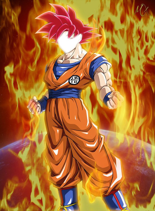Dragon Ball Super Goku super sayan God Fotomontáž