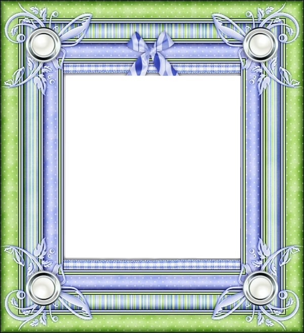cadre bleu vert petit noeud Fotomontaggio