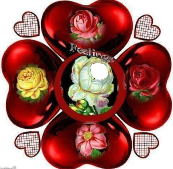 rosas con corazones Montaje fotografico