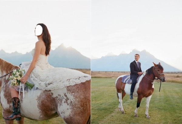 moça e cavalo Montaje fotografico