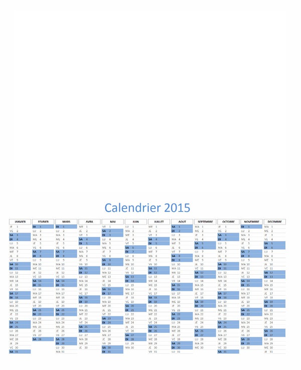 calendrier 2015 Φωτομοντάζ