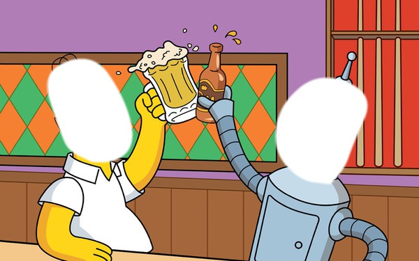 Homero y Bender e.e Fotomontage