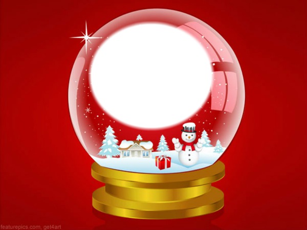 red snow globe Φωτομοντάζ