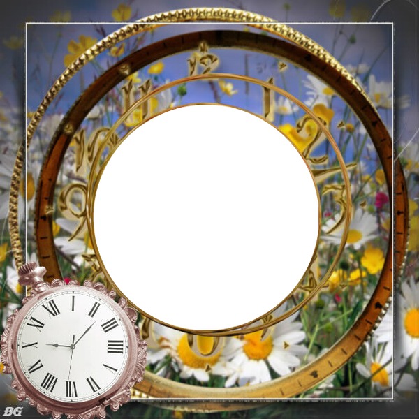 cadre montre fleuri Fotomontáž