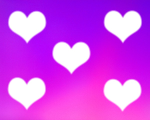 5 coeur avec fond violet フォトモンタージュ