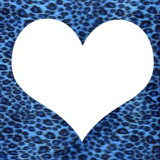 coeur leopard bleu Photo frame effect