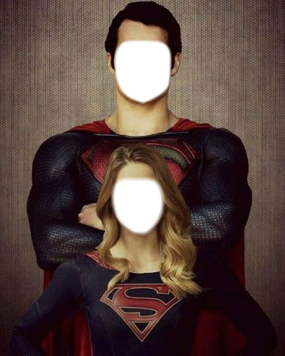 Supergirl et Super man Photo frame effect