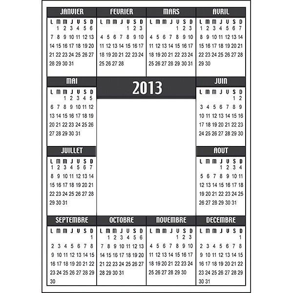 calendrier 2013 Фотомонтажа