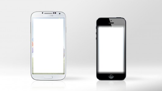 Samsung Galaxy S4 VS iPhone 5 Fotomontage