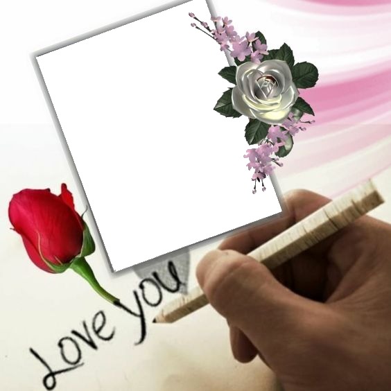 marco y rosas, love you. Fotomontaż