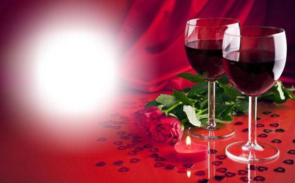 red wine Photo frame effect