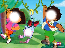 Dora , Diego et Babouche Fotomontage