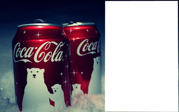 coca cola deux canette Photo frame effect