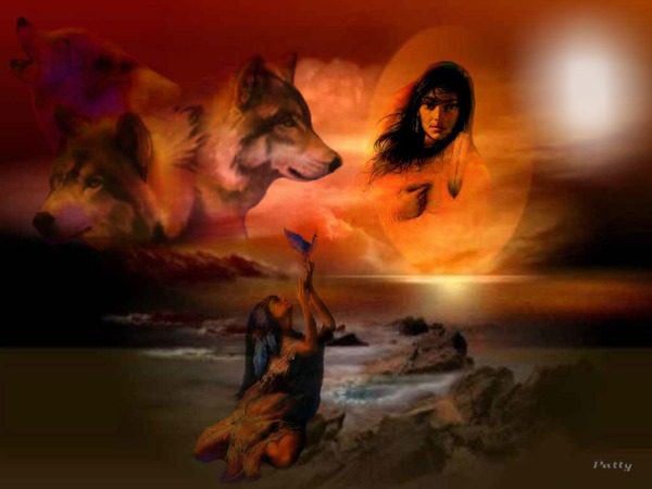 loup;indien Montage photo