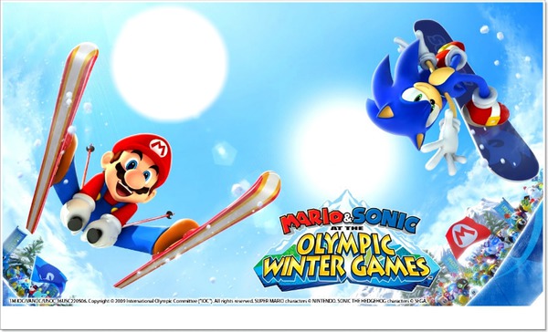 Mario et Sonic jeux olympiques hiver Фотомонтаж