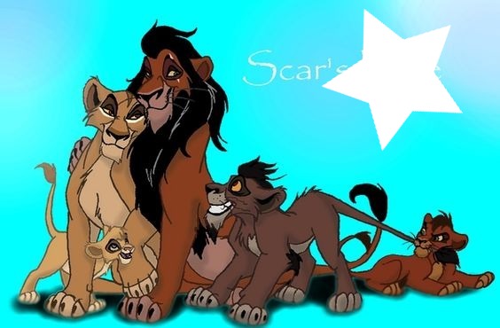 Lion king Zira,Scar,Vitani,Nuka and Kovu Fotomontaggio