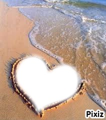 coeur dans le sable Montage photo