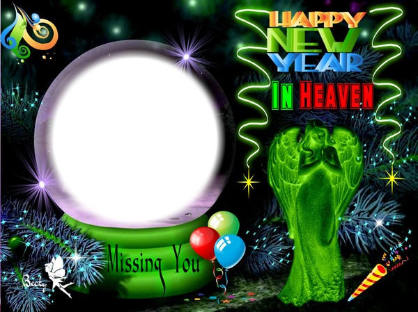 new yr in heaven Photo frame effect