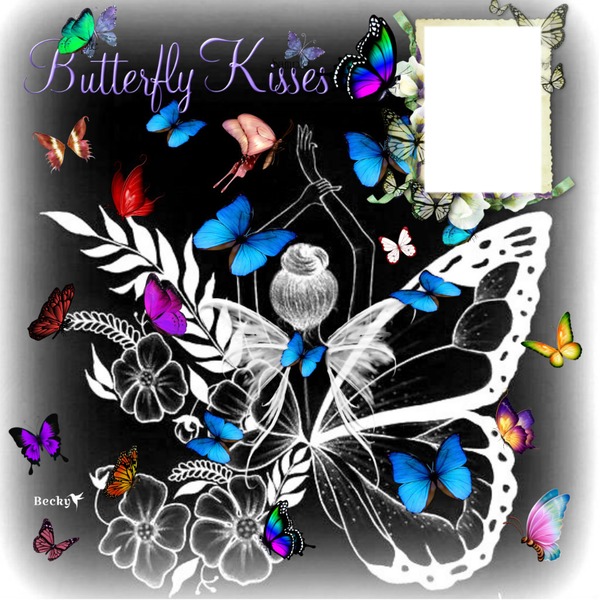 butterfly kisses Photo frame effect