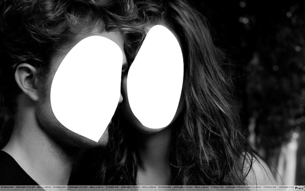 couple en noir et blanc Photo frame effect