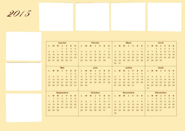 calendrier annuel 2015 Montaje fotografico