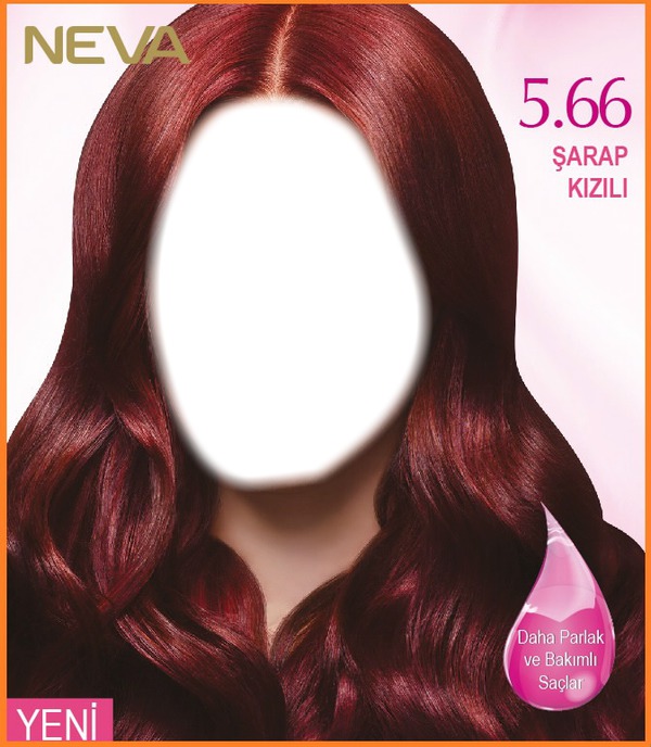 Şarap Kızılı Saç Fotomontage