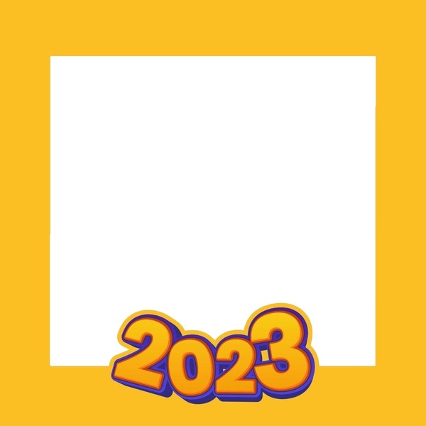 2023, marco amarillo. Fotomontaż