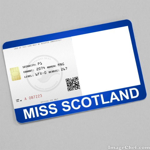 Miss Scotland Card Fotomontāža