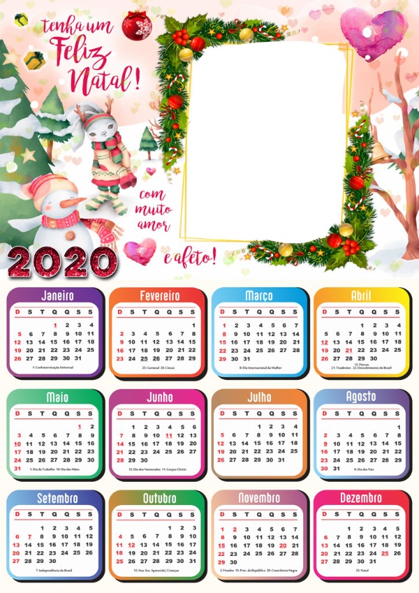 renewilly calendario feliz 2020 Fotomontažas