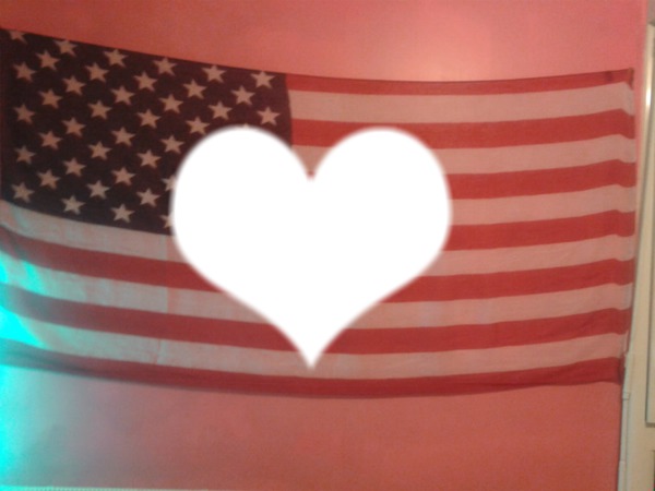 coeur avec le drapeaux américan Фотомонтаж