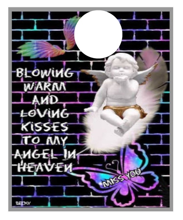 blowing warm kisses Photo frame effect