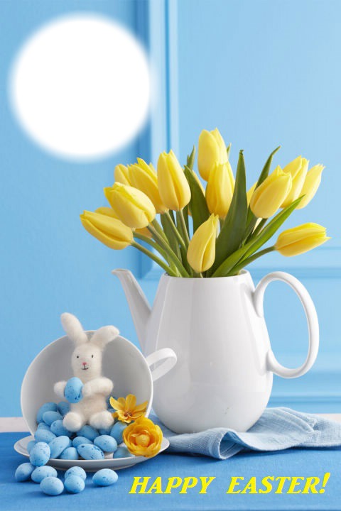 happy  easter Photo frame effect