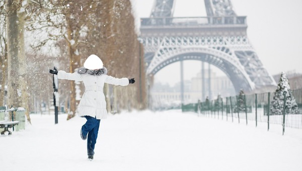 Paryz-zima Fotomontaža