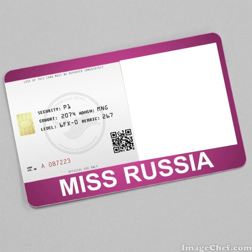 Miss Russia Card Photo frame effect