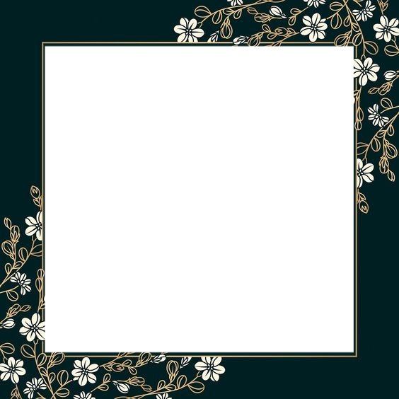 marco verde, flores, cuadrado, 1 foto Fotomontaža
