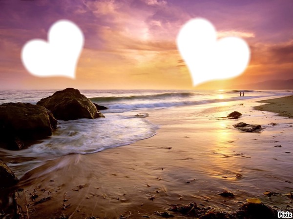 l'amour a la plage Photo frame effect