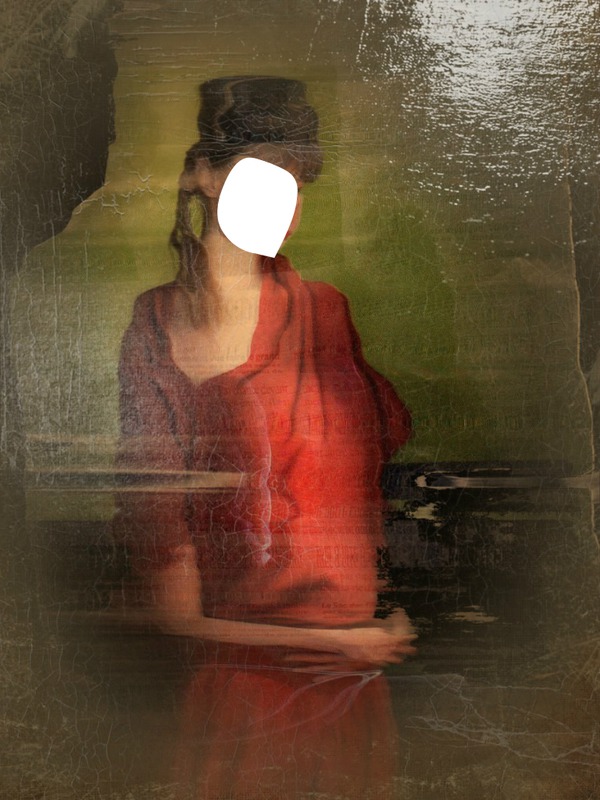 The lady in red-la dame en rouge Фотомонтажа