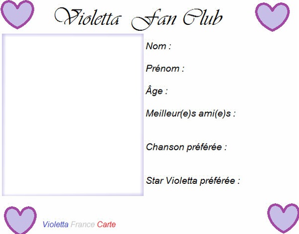 Carte Violetta Fan Club Valokuvamontaasi