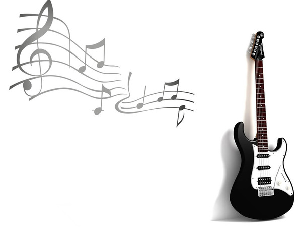 gitarre schwarz weiß Fotomontažas