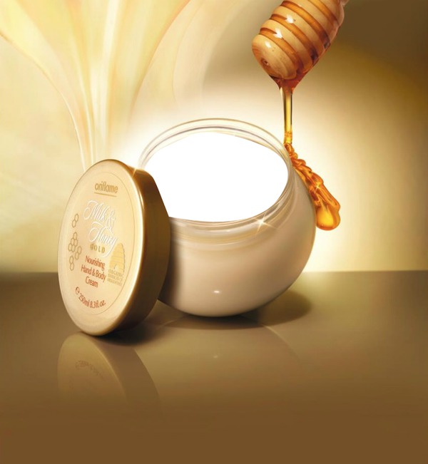 Oriflame Milk & Honey Gold Body Cream Фотомонтаж