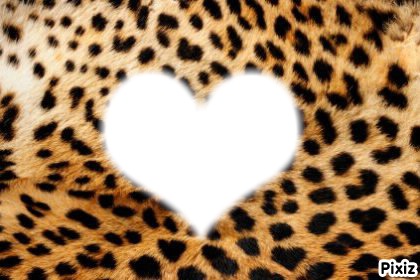 leopard en coeur Photo frame effect