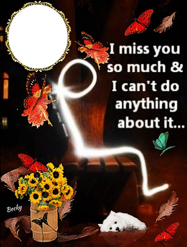 I MISS YOU SO MUCH Photo frame effect
