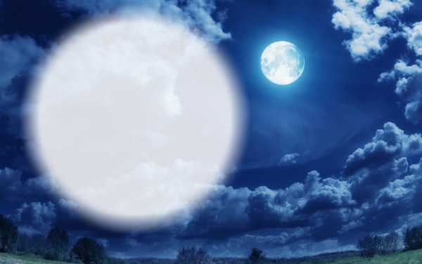 full moon Photo frame effect