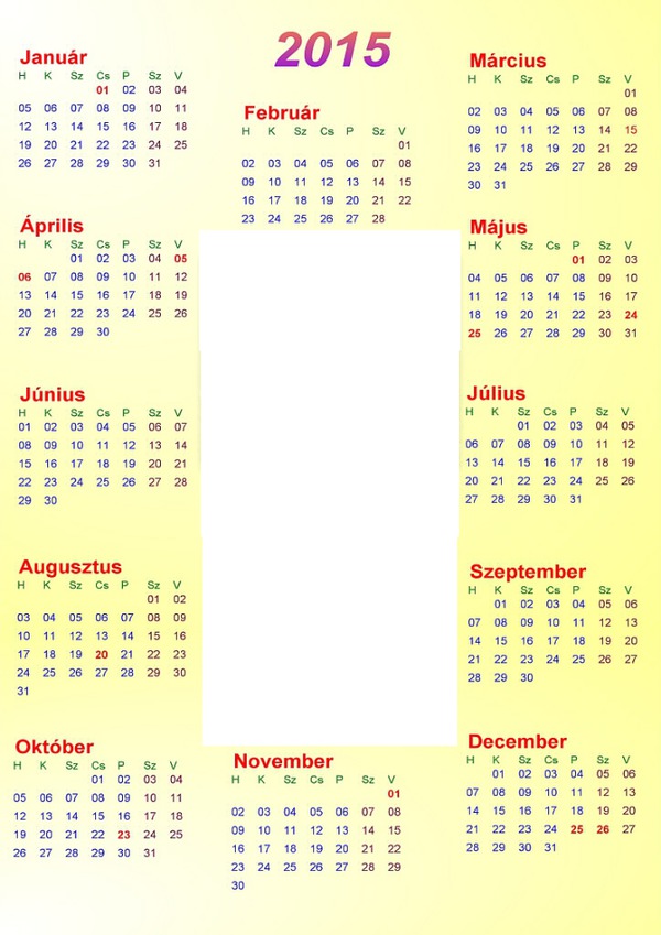 2015 naptár2. Montaje fotografico