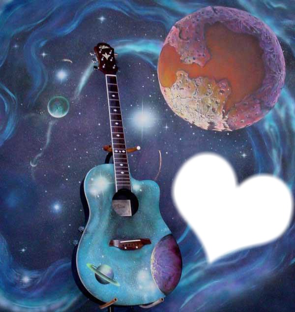 guitare bleue Фотомонтаж