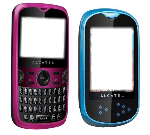 celular rosa y azul Fotomontaggio