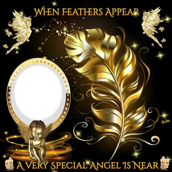when feathers appear Photo frame effect