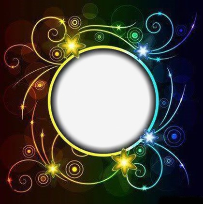 Cc circulo neon Photo frame effect